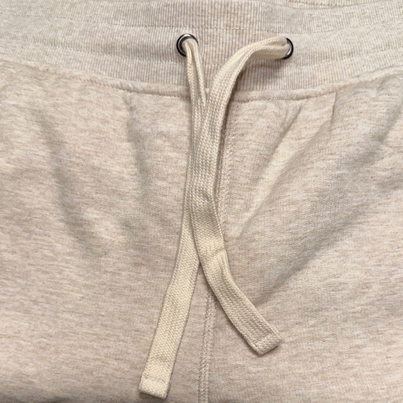 Cream Track Pants with Elastic Waistband and Drawstring - Picture 4 of 6